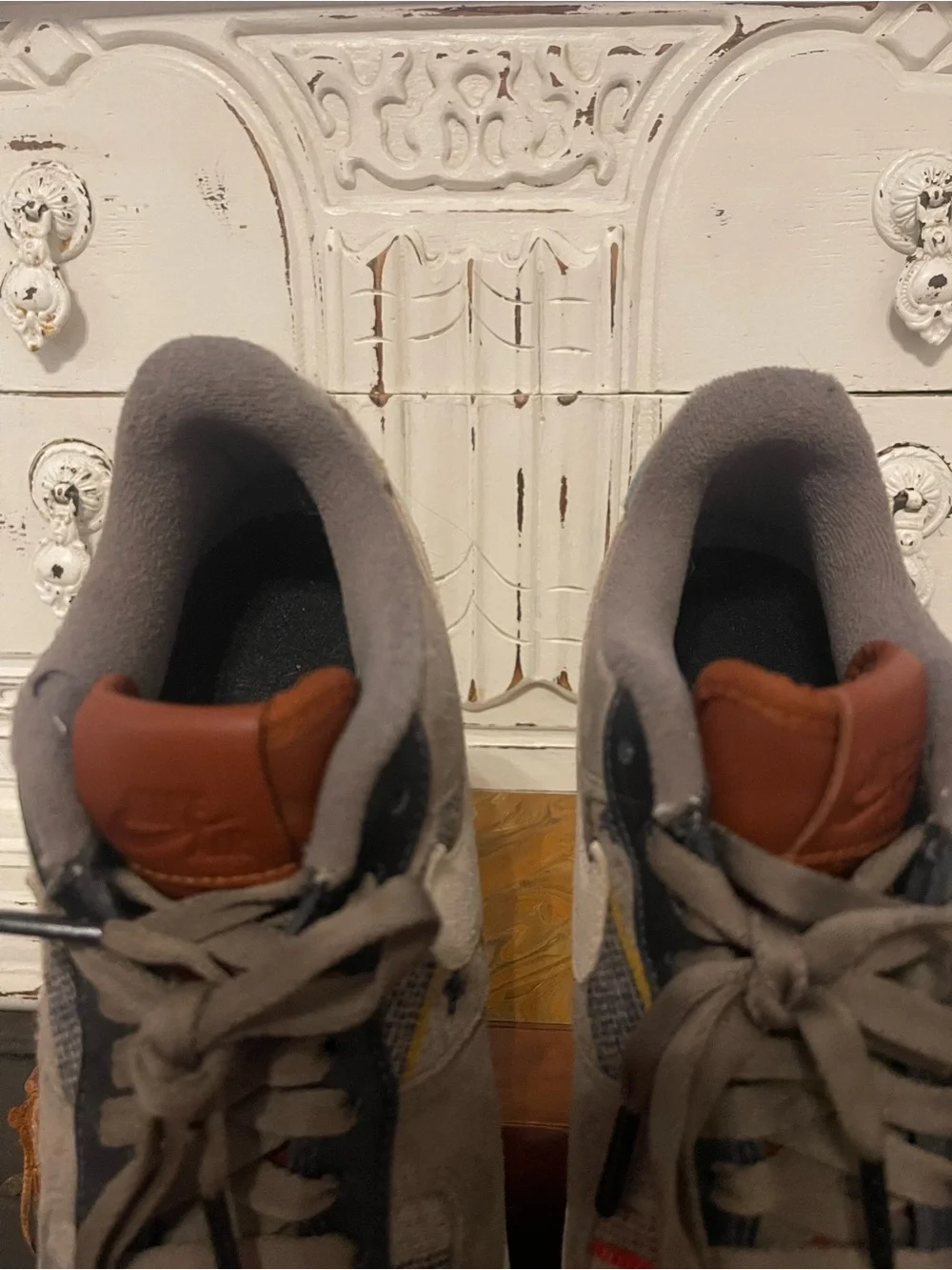 Nike Pendleton Custom Grey Suede Swoosh Low-Top Sneakers